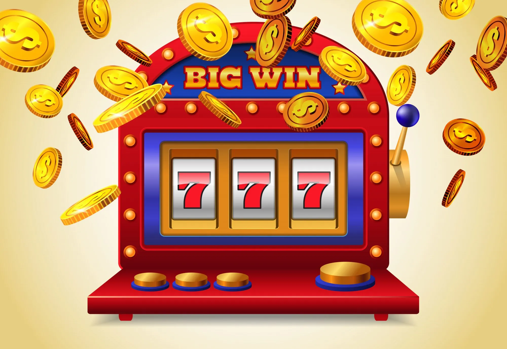 Big Win-spilleautomat med tre syvere og gullmynter