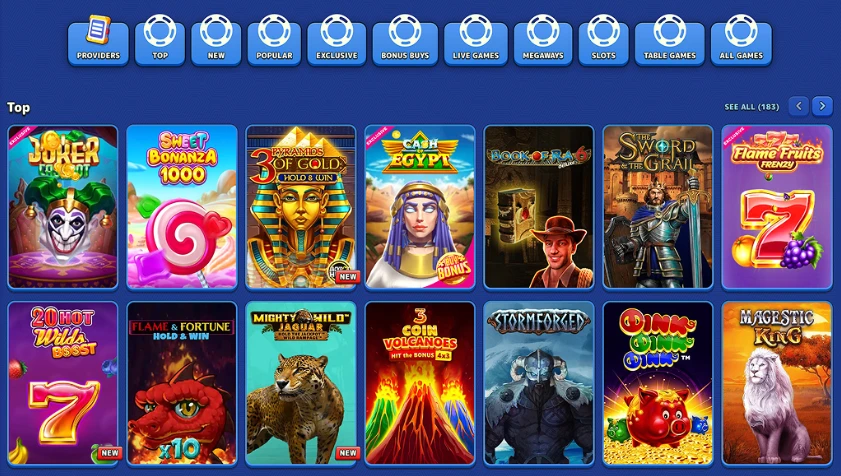 Pistolo Casino med populære og nye casinospill