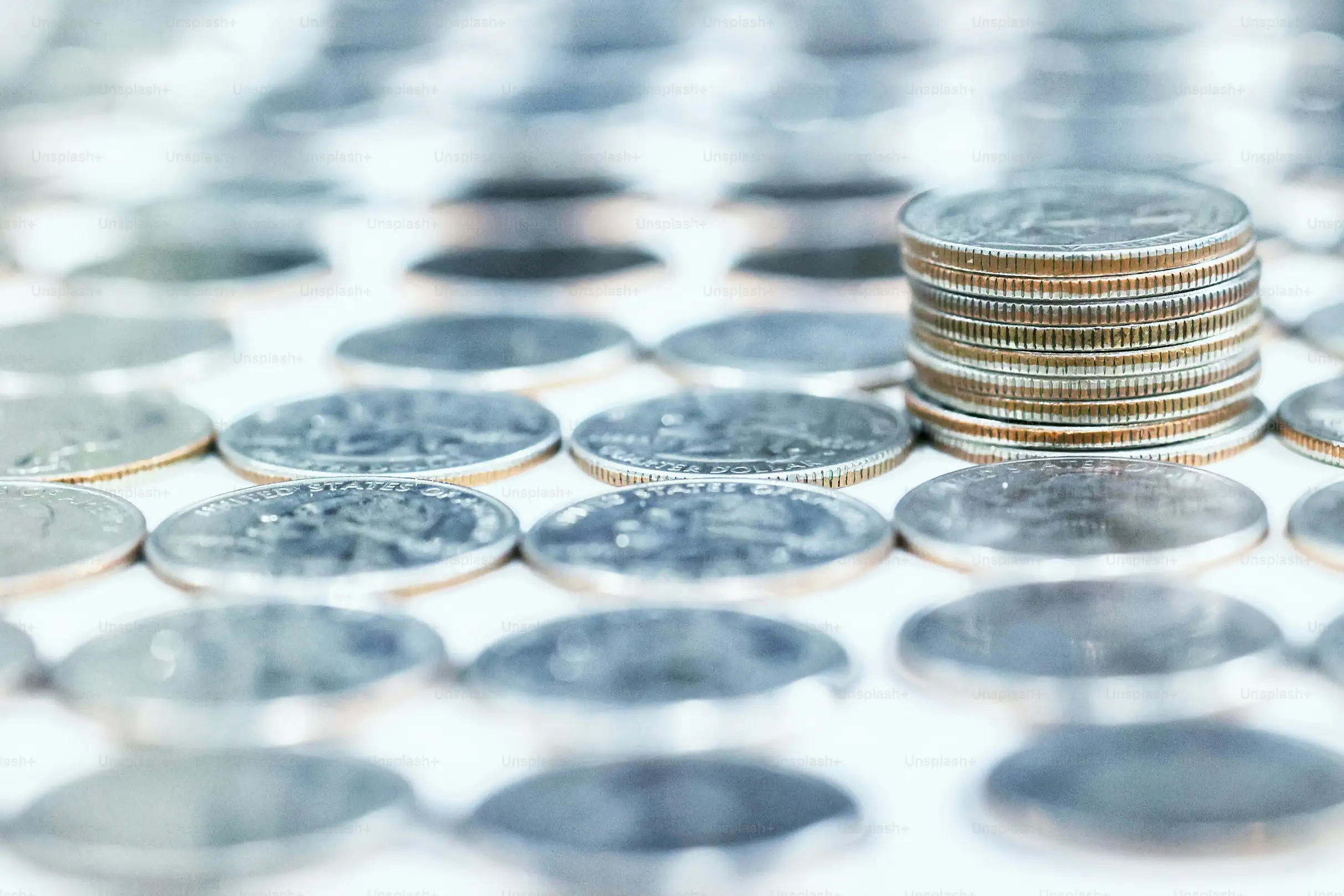 Stabler med mynter som illustrerer casinogevinster