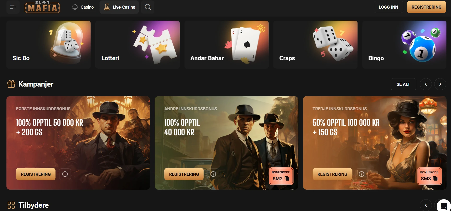 SlotMafia Casino med kampanjer og velkomsttilbud