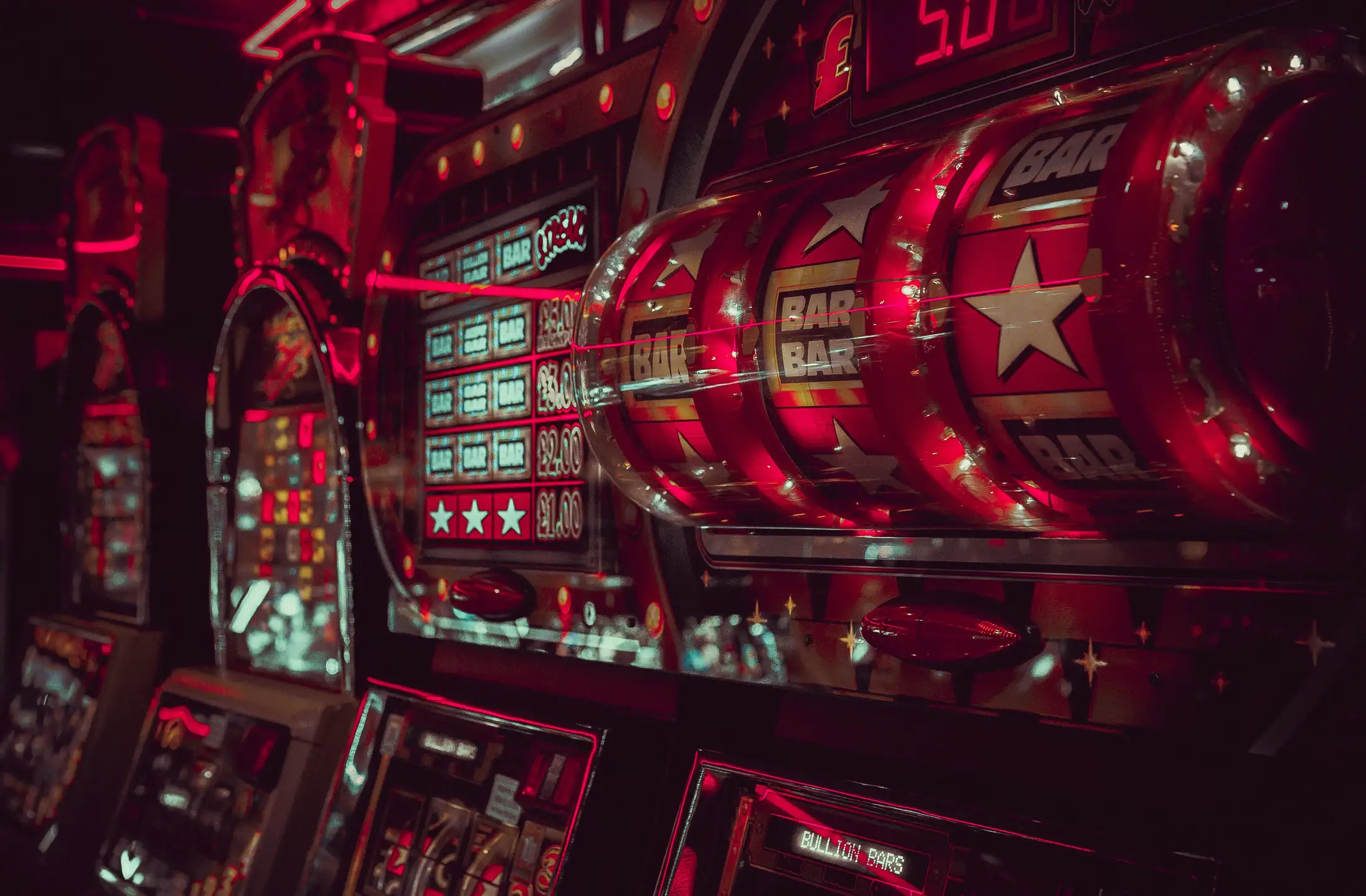 Nærbilde av klassiske spilleautomater